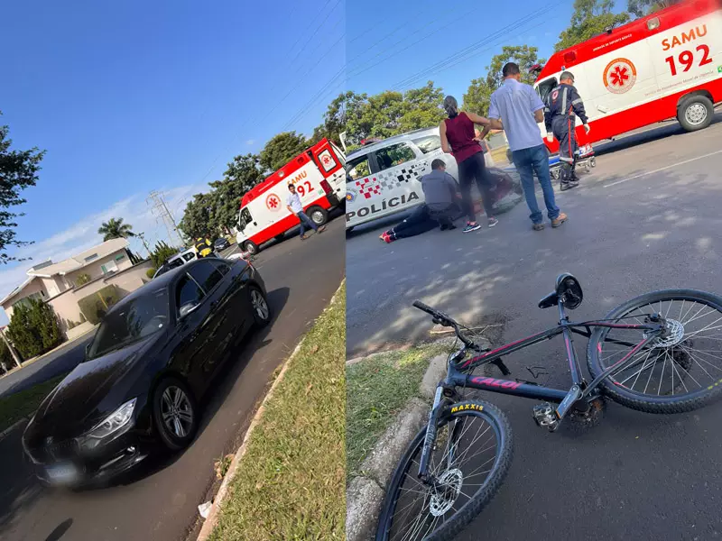 Fala Matao - Ciclista fica ferida após ser atingida por carro na Avenida Baldan