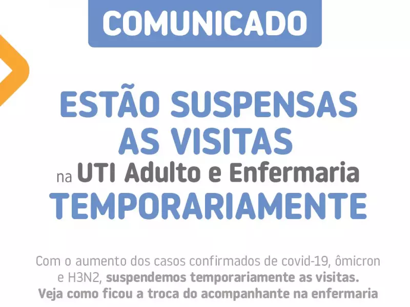Fala Matao - Hospital de Matão suspende visitas na UTI Adulto e Enfermaria temporariamente